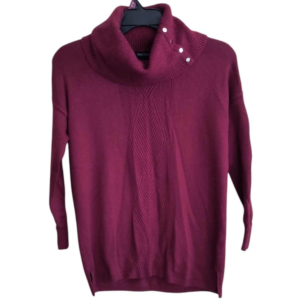 WHBM Cranberry Red Cowl Neck Knit Sweater Size S